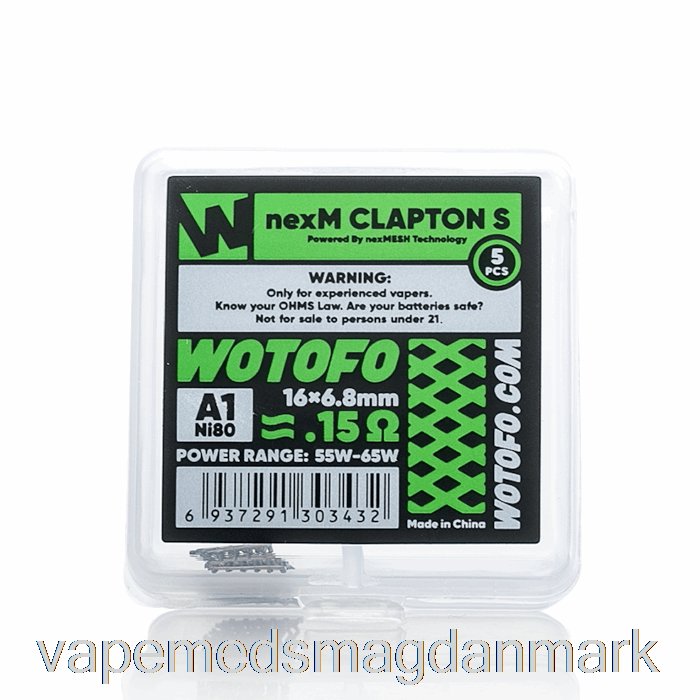 Vape Uden Nikotin Wotofo Nexmesh Mesh Udskiftningsspoler 0.15ohm Nexmesh Clapton S